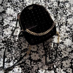Victoria’s Secret Soft black and gold bling mini backpack